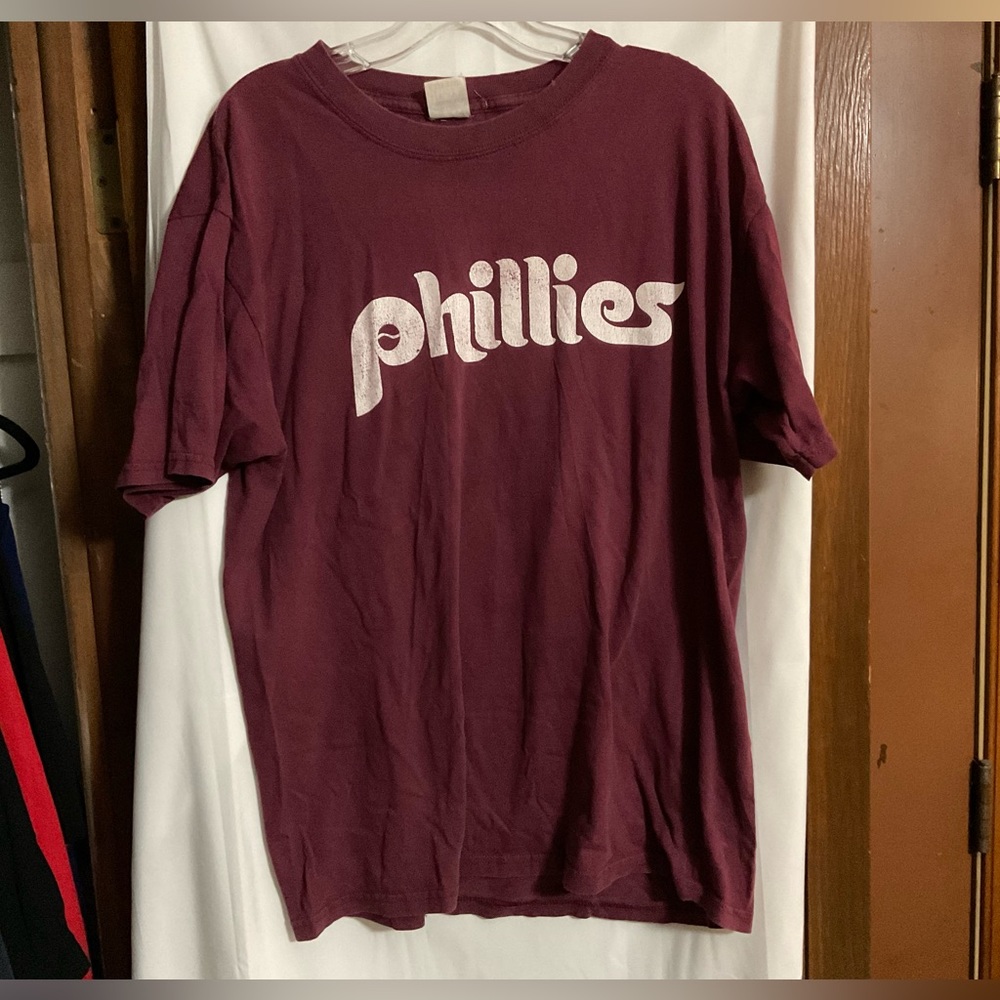 Philadelphia Phillies garnet and white Rowand #33 short sleeves unisex tee shirt